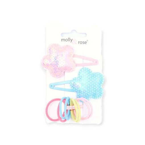 Picture of MOLLY&ROSE 2 FLOWERS CLIPS& ELASTICS SET